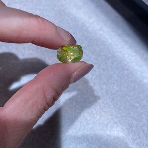 Green and Gold Glass Bead